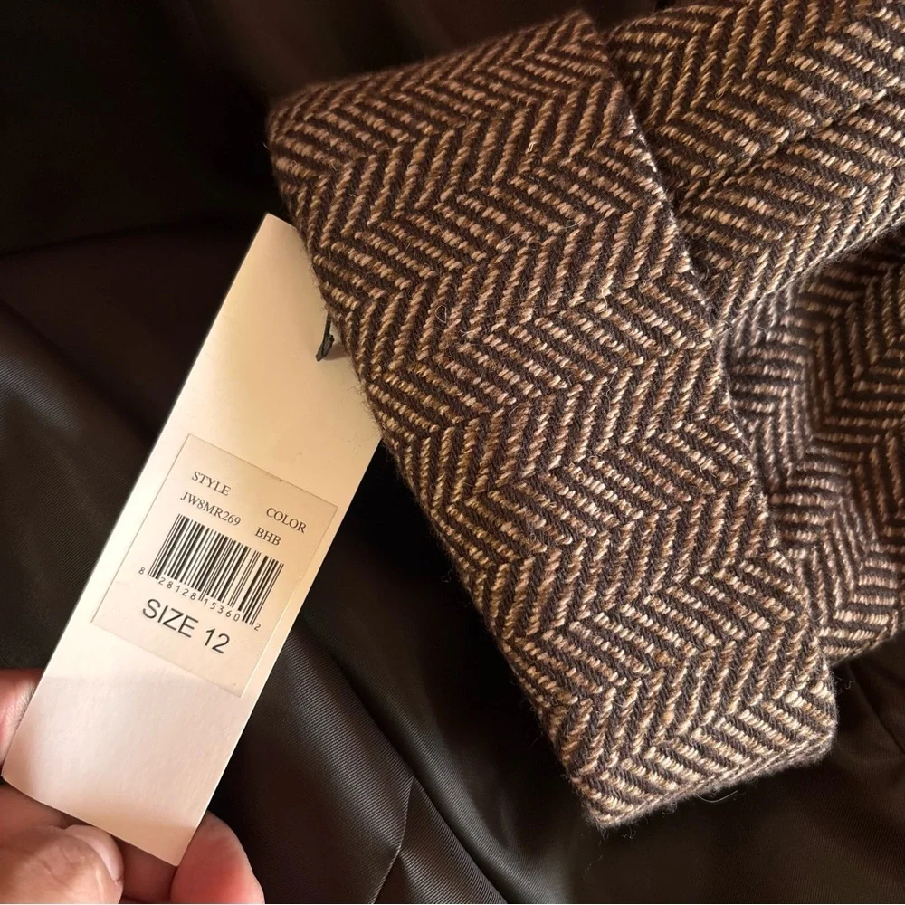 Jones New York Herringbone Brown Trench Coat - Picture 8 of 8